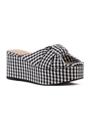BC Don’t Get Twisted Gingham platform slides